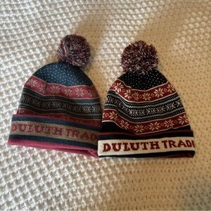 Duluth Trading Co Kids' Patterned Beanie, Lot of 2.
